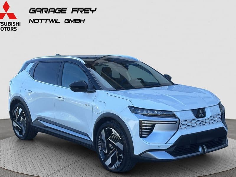 Mitsubishi Eclipse Cross Elektro in Weiss mit schwarzem Dach, Frontansicht